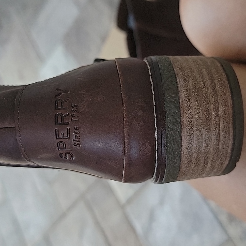 Sperry Top Sider Seaport Storm Mid Bootie Dark Brown Sz 8.5 With Box - Picture 10 of 14